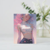 Pastellhaare Frauen Postkarte (Stehend Vorderseite)