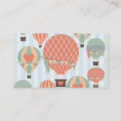 Pastellheiße Luftballons steigen auf blaugestreift Visitenkarte (Rückseite)