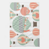 Pastellheiße Luftballons Steigen rosa Streifen Him Handtuch (Vertikal)