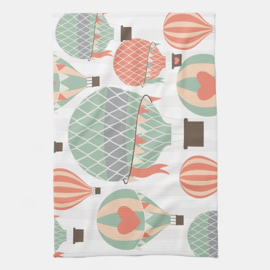 Pastellheiße Luftballons Steigen rosa Streifen Him Handtuch (Vertikal)