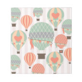 Pastellheiße Luftballons Steigen rosa Streifen Him Notizblock (Vorderseite)