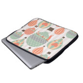 Pastellheißluft-Ballon-steigender rosa gestreifter Laptopschutzhülle (Vorne Knopf)