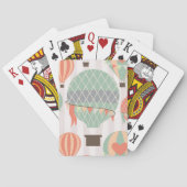 Pastellheißluft-Ballon-steigender rosa gestreifter Spielkarten (Rückseite)