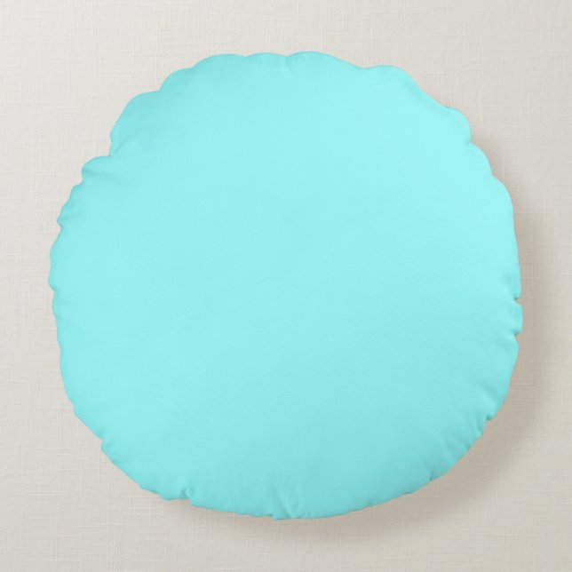 Pastellhellblau Grün schlichte Farbe Rundes Kissen (Vorderseite)
