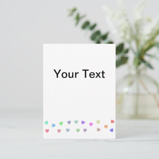 Pastellherz-Formmuster Postkarte (Stehend Vorderseite)
