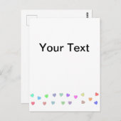 Pastellherz-Formmuster Postkarte (Vorne/Hinten)