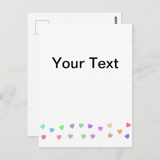 Pastellherz-Formmuster Postkarte (Vorne/Hinten)