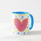 Pastellherz mit Wellen Tasse (VorderseiteRechts)