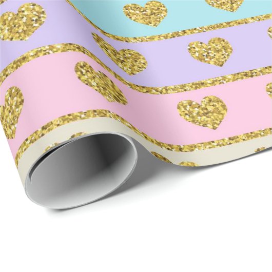 Pastellherz-Packpapier Geschenkpapier (Rolleneckpunkt)