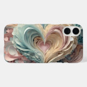 Pastellherzen im Schnittpapierstil Case-Mate iPhone Hülle (Rückseite (Horizontal))