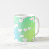 Pastellherzen trinken Kaffee und Tee Tasse. Kaffeetasse (VorderseiteRechts)