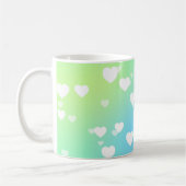Pastellherzen trinken Kaffee und Tee Tasse. Kaffeetasse (Links)