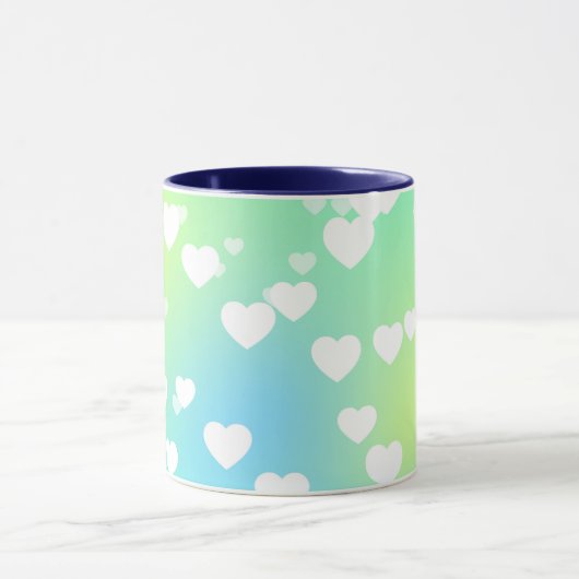 Pastellherzen, zwei Töne Kaffee & Tee Tasse (Zentrum)