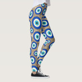 Pastellhintergrund des griechischen Blicksmusters Leggings (Rechts)