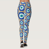 Pastellhintergrund des griechischen Blicksmusters Leggings (Rückseite)