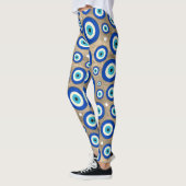 Pastellhintergrund des griechischen Blicksmusters Leggings (Links)