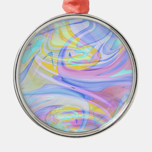 Pastellhologramm Silbernes Ornament (Vorne)