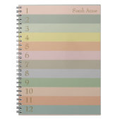 Pastellinien mit großen Goldzahlen Notizblock (Vorderseite)