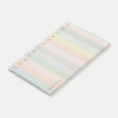 Pastellinien mit großen Goldzahlen Post-it Klebezettel (angewinkelt)