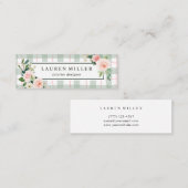 Pastellkariertes der Watercolor-Blüten-| Mini Visitenkarte (Vorne/Hinten)