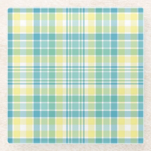 Pastellkariertes Glasuntersetzer (Vorderseite)