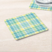 Pastellkariertes Rechteckiger Pappuntersetzer (angewinkelt)
