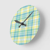 Pastellkariertes Runde Wanduhr (Winkel)