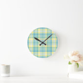Pastellkariertes Runde Wanduhr (Zuhause)
