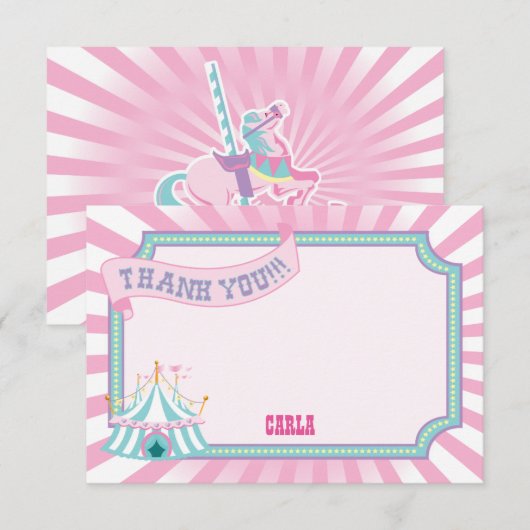 Pastellkarneval, danke Karten (Vorne/Hinten)