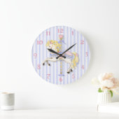 Pastellkarussell-Pony Große Wanduhr (Zuhause)