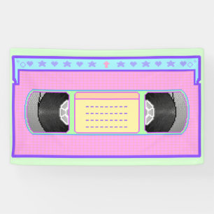 Pastellkawaii VHS vaporwave Pixelkunst Banner