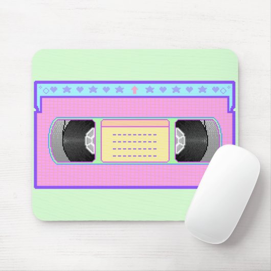 Pastellkawaii VHS vaporwave Pixelkunst Mousepad (Mit Mouse)
