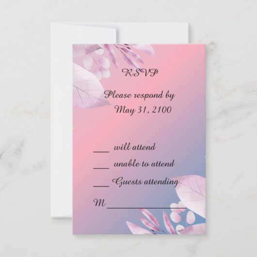 Pastellkirschblüte Hochzeit RSVP Antwortkarte (Vorderseite)