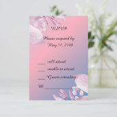 Pastellkirschblüte Hochzeit RSVP Antwortkarte (Stehend Vorderseite)
