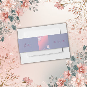 Pastellkirschblüte Sakura Hochzeit Einladungsbanderole