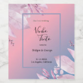 Pastellkirschblüte Sakura Hochzeit Weinetikett (Einzelnes Label)