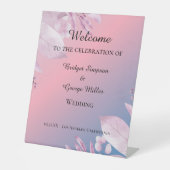 Pastellkirsche Blüte Sakura Hochzeit Begrüßungszei Sockelschild (Vorderseite)