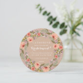 PastellKranz sind Sie meine Brautjungfer Einladung (Stehend Vorderseite)