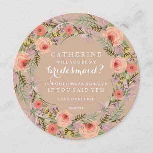 PastellKranz sind Sie meine Brautjungfer Einladung