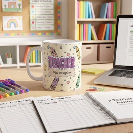 Pastellkreide-Lehrer-Schulmuster Kaffeetasse