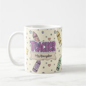 Pastellkreide-Lehrer-Schulmuster Kaffeetasse (Links)