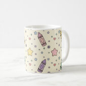 Pastellkreide-Lehrer-Schulmuster Kaffeetasse (VorderseiteRechts)