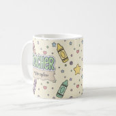 Pastellkreide-Lehrer-Schulmuster Kaffeetasse (Vorderseite Links)