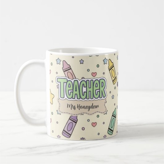Pastellkreide-Lehrer-Schulmuster Kaffeetasse (Links)
