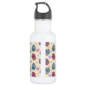 Pastellkuchen Herzstück Muster Trinkflasche (Rückseite)