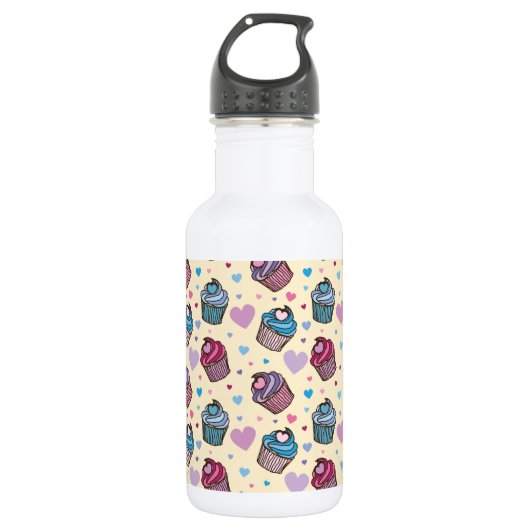 Pastellkuchen Herzstück Muster Trinkflasche (Vorderseite)