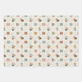 Pastellkuchen, Luftballons & Konfetti Scandi Geschenkpapier Set (Vorderseite 2)