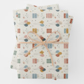 Pastellkuchen, Luftballons & Konfetti Scandi Geschenkpapier Set (Beispiel)