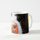 Pastellkuh Portrait Moderne Malerei Kaffeetasse (VorderseiteRechts)