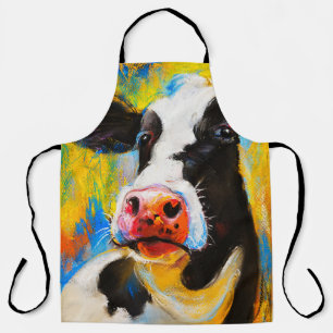 Pastellkuh Portrait Moderne Malerei Schürze